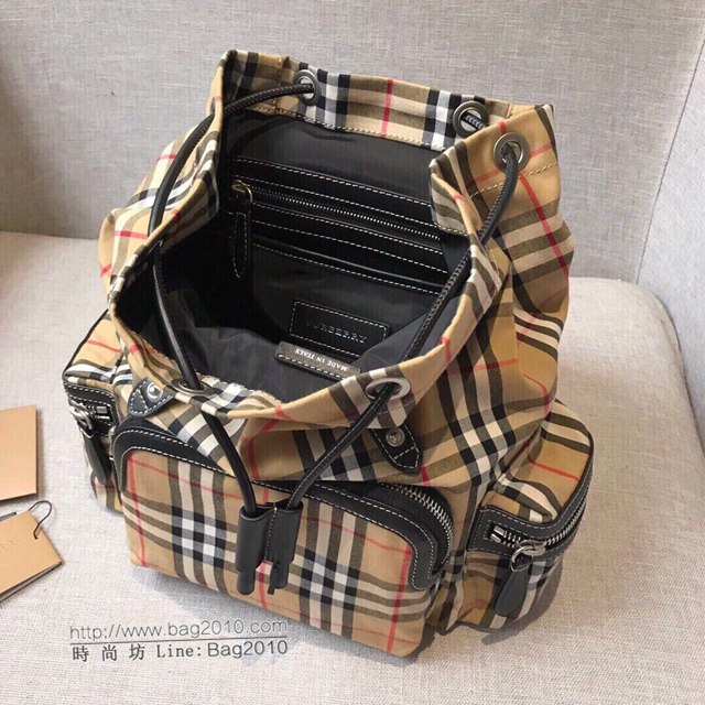 Burberry專櫃新款雙肩包 巴寶莉Vintage格紋棉質中格子雙肩後背包  db1093